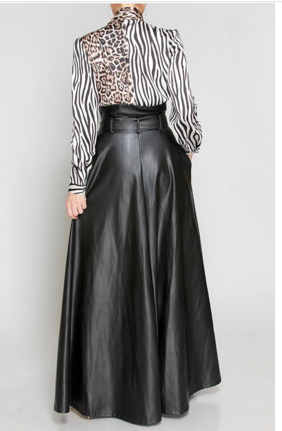 Snatched Long Leather Skirt